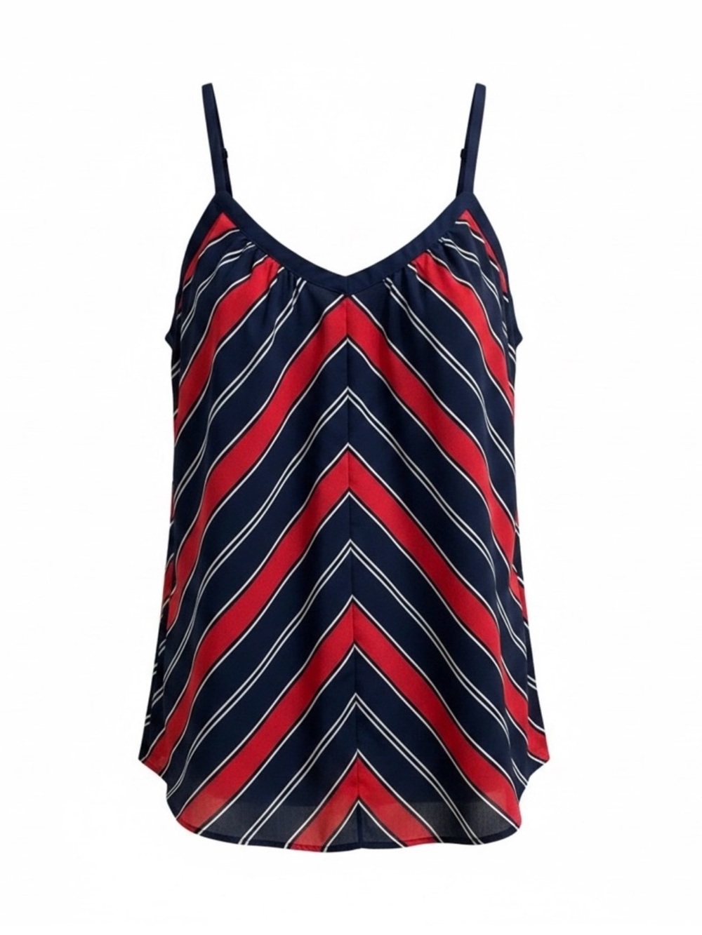 Torrid Size 2 Navy Red Chevron Stripe Cami Tank Top Plus Size